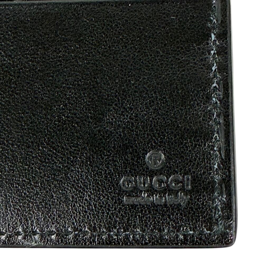 Gucci Gold Logo Leather Bi-fold Wallet Black Men 547585 - Picture 7 of 10